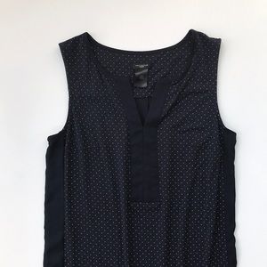 Ann Taylor Factory 🌼 Navy Polka Dot Shift